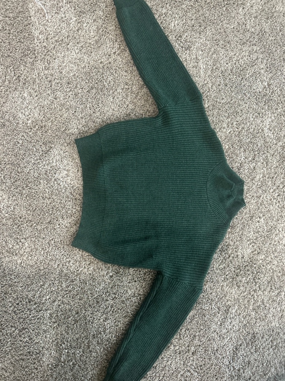 SHEIN Forest Green Ribbed Turtleneck Sweater